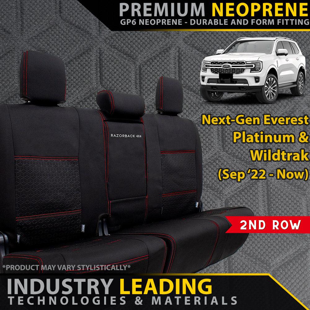 Ford Next-Gen Everest Platinum Premium & Wildtrak Neoprene 2nd Row Seat Covers (Made to Order)