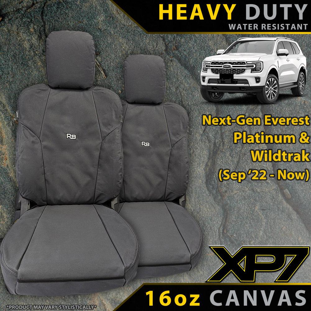 Ford Next-Gen Everest Platinum & Wildtrak XP7 Heavy Duty Canvas 2x Front Seat Covers (In Stock)