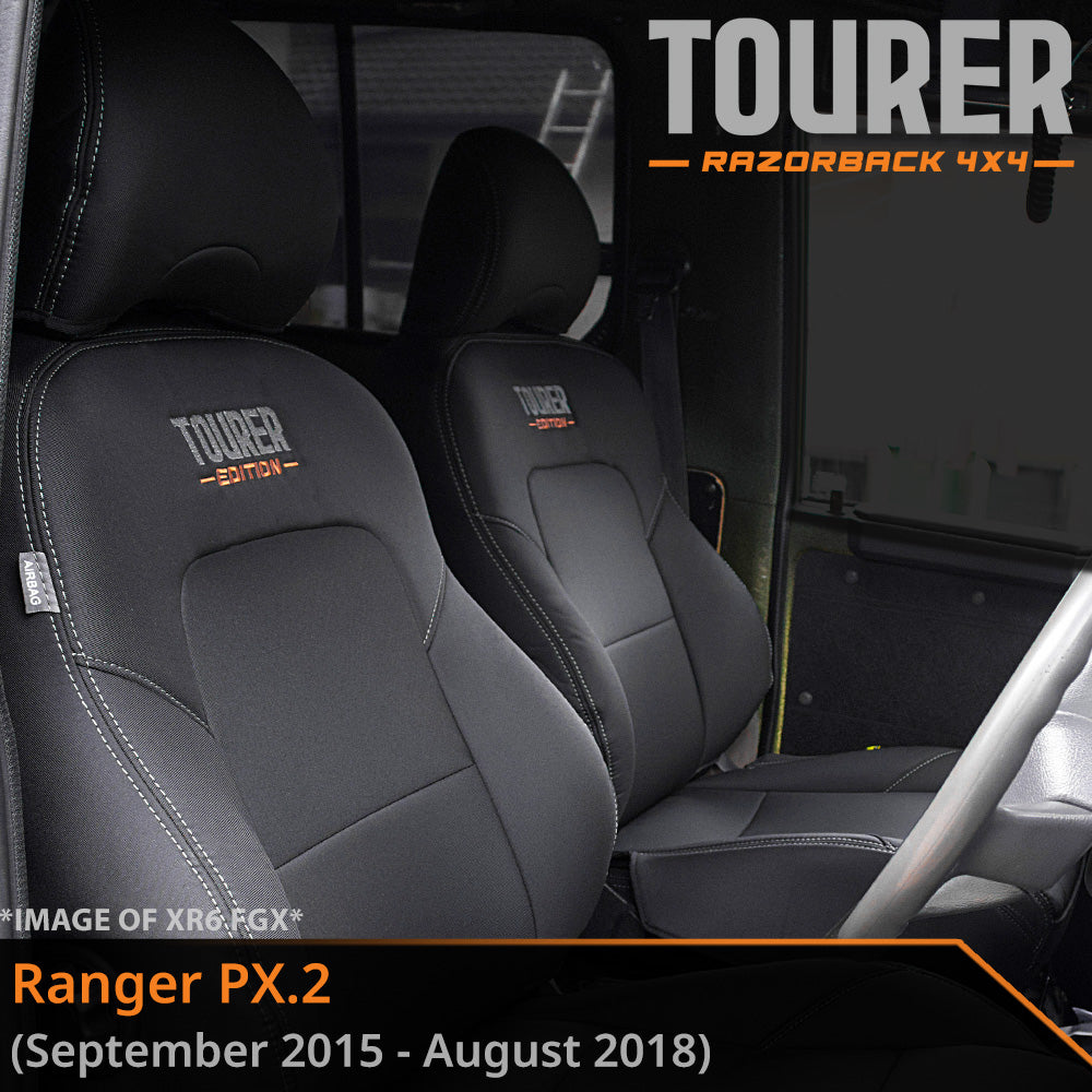 Ford Ranger PX II Tourer 2x Front Row Seat Covers (Made to Order)