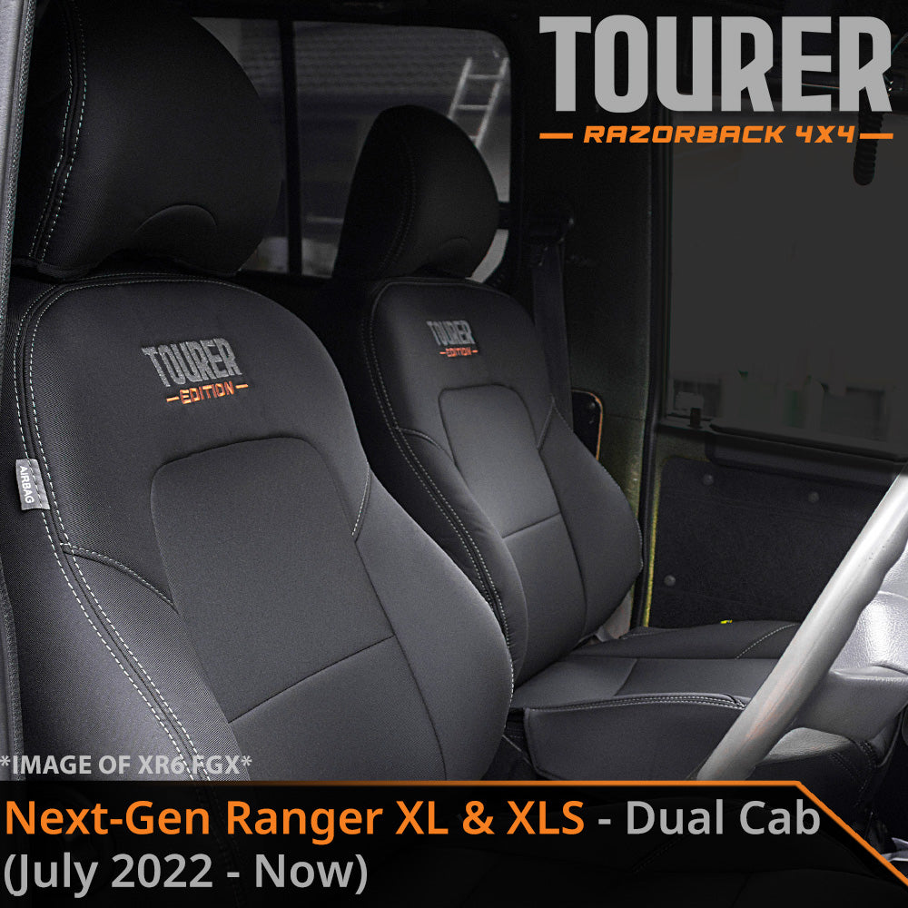 Ford Ranger Next-Gen T6.2 XL & XLS Tourer 2x Front Row Seat Covers (Made to Order)