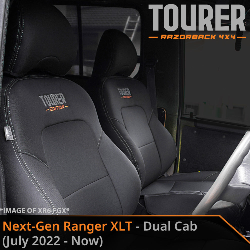 Ford Ranger Next-Gen T6.2 XLT Tourer 2x Front Row Seat Covers (Made to Order)