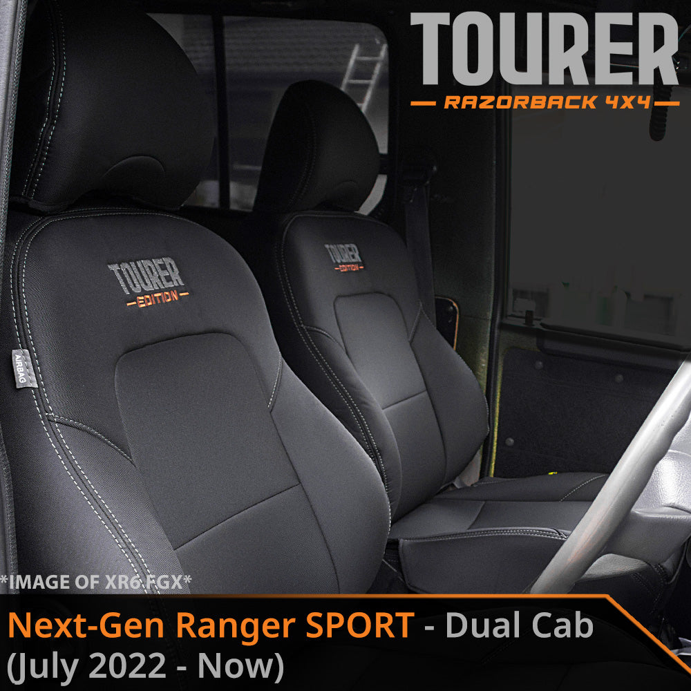 Ford Next-Gen Ranger T6.2 Sport Tourer 2x Front Row Seat Covers (Made to Order)