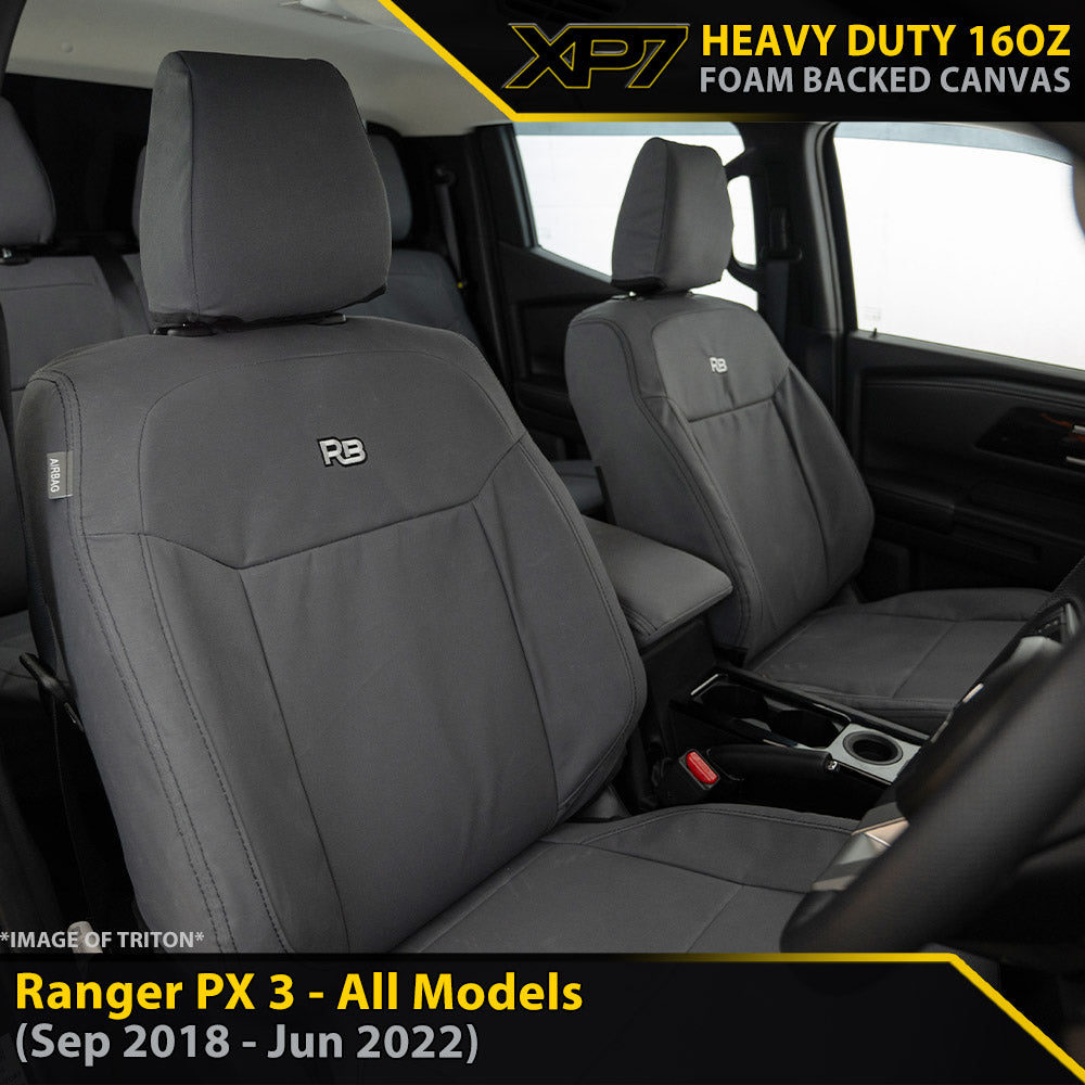 Ford Ranger PX III Heavy Duty XP7 Canvas 2x Front Seat Covers (In Stock)