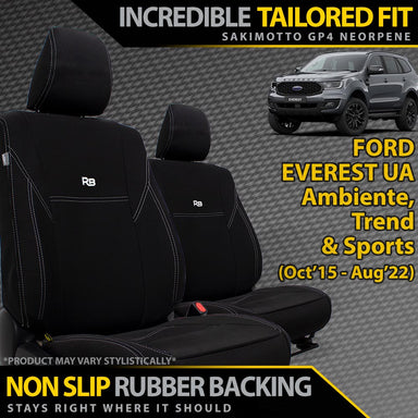 Ford Everest UA Neoprene 2x Front Seat Covers (In Stock)-Razorback 4x4