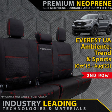 Ford Everest UA Premium Neoprene 2nd Row Seat Covers (Made to Order)-Razorback 4x4