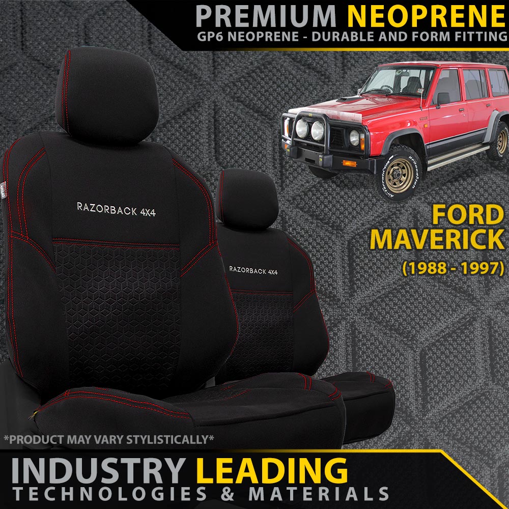 Ford Maverick Premium Neoprene 2x Front Seat Covers (Made to Order)-Razorback 4x4
