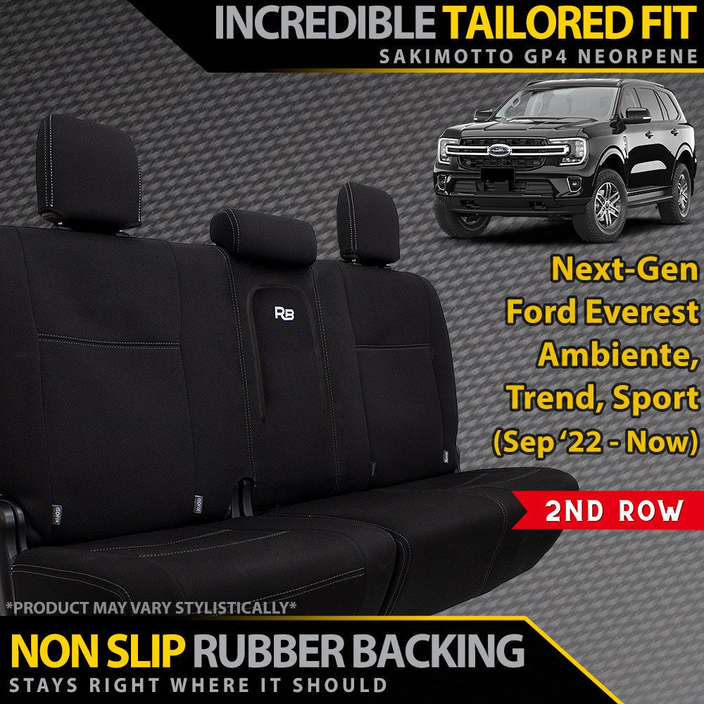Ford Next-Gen Everest Ambiente, Trend & Sport Neoprene 2nd Row Seat Covers (Made to Order)