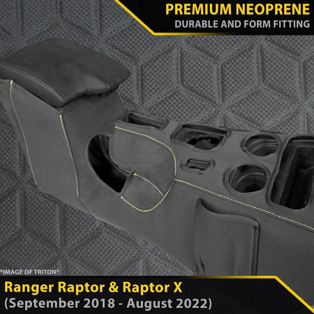 Ford Ranger Raptor PXIII AUTO Premium Neoprene Console Organiser (Made to order)-Razorback 4x4