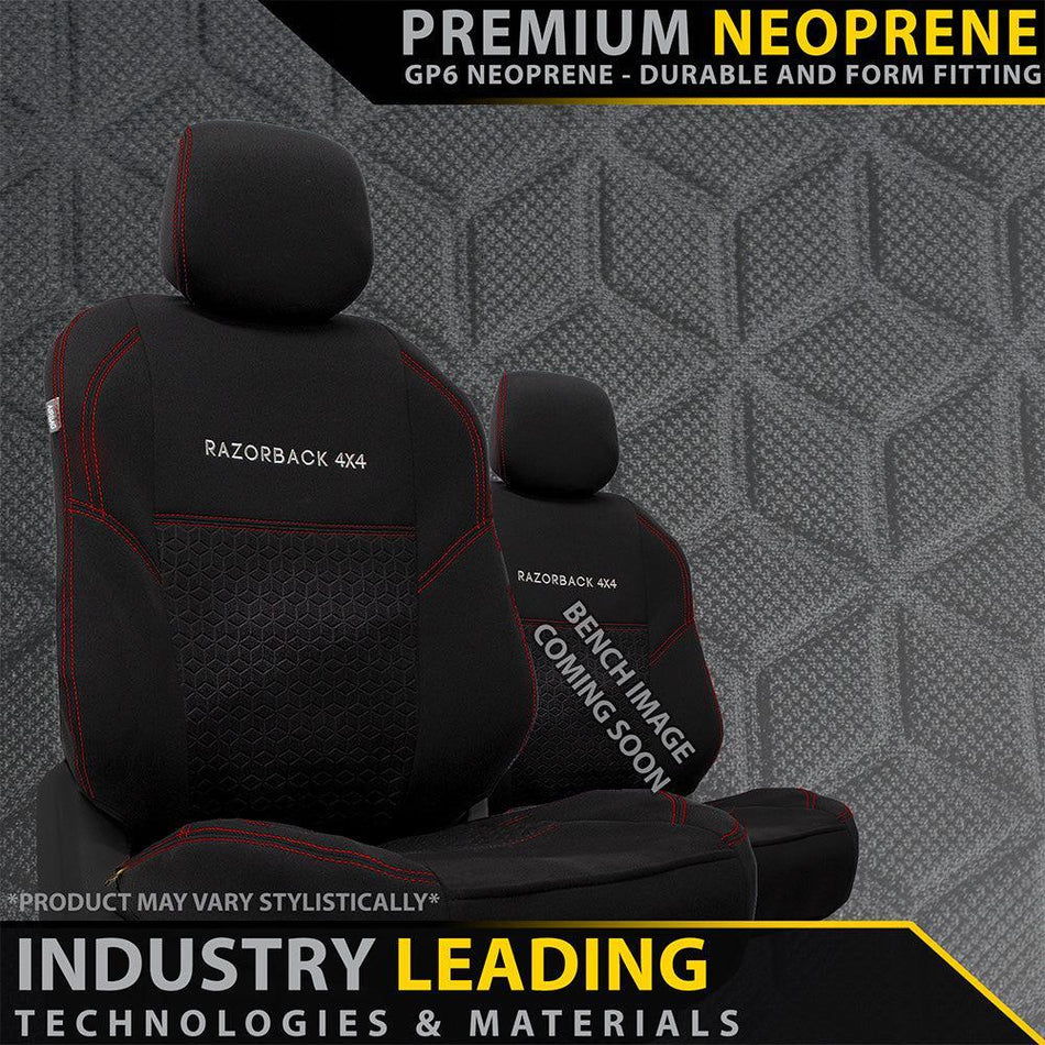 Toyota Landcruiser 78 Series - Bucket & 3/4 Bench - GP6 Premium Neoprene 2x Front Seat Covers (Made to Order)
