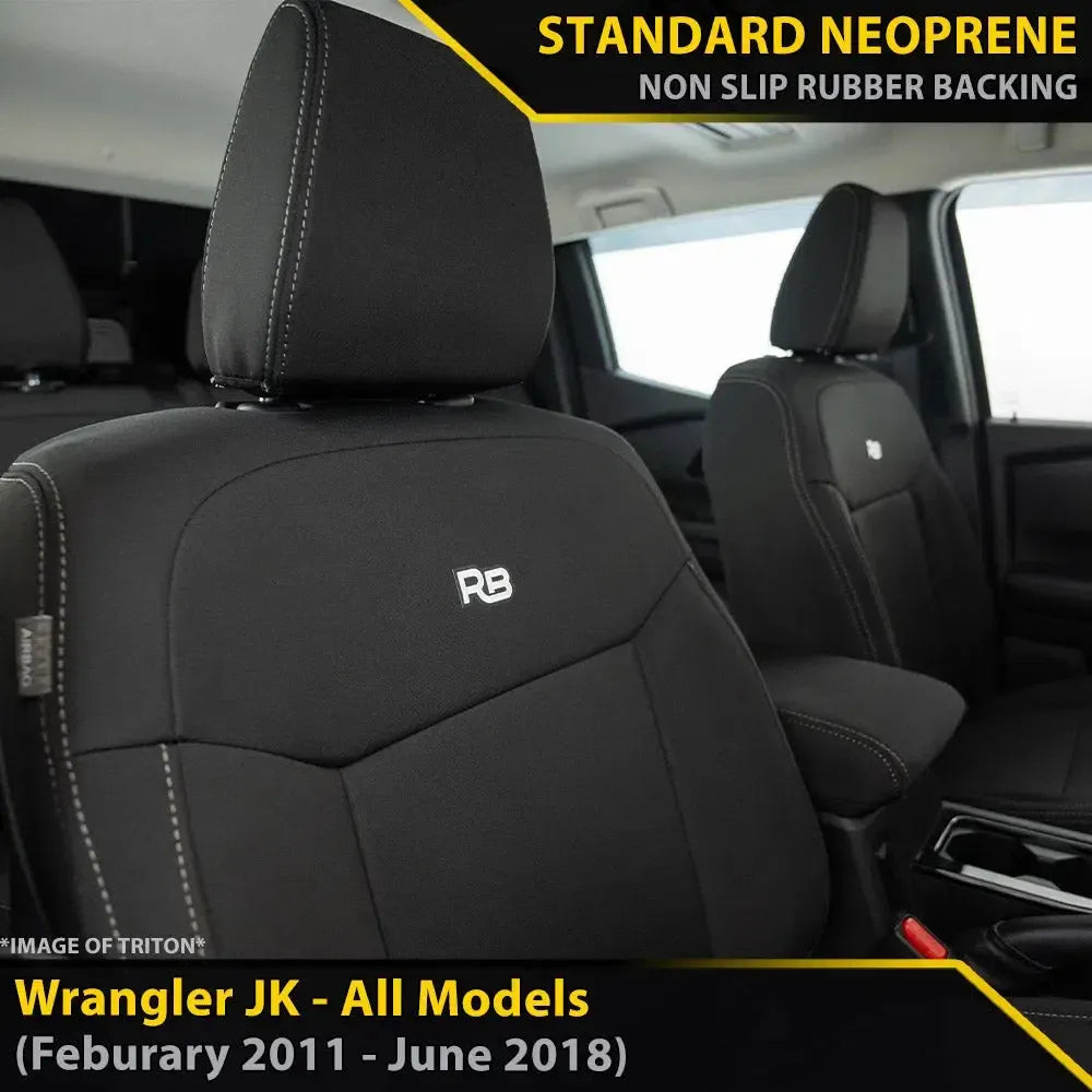 Jeep Wrangler JK Neoprene 2x Front Seat Covers (Available)-Razorback 4x4