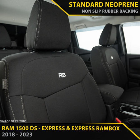 Dodge Ram 1500 DS Express & Express RamBox GP4 Neoprene 2x Front Seat Covers (Made to Order)-Razorback 4x4