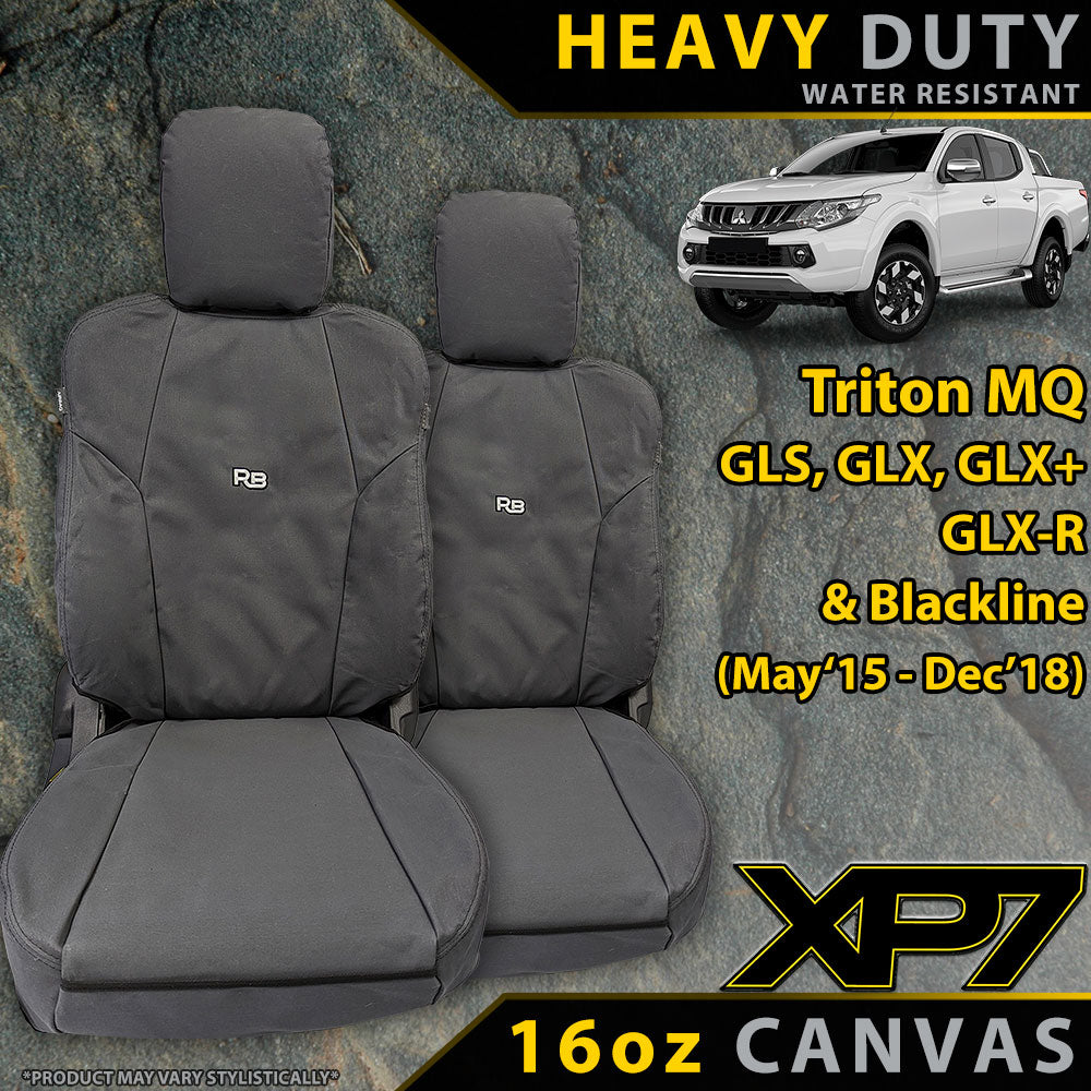 Mitsubishi Triton MQ XP7 Heavy Duty Canvas 2x Front Seat Covers (In Stock)