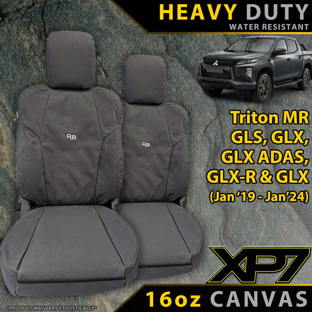 Mitsubishi Triton MR XP7 Heavy Duty Canvas 2x Front Row Seat Covers (In Stock)