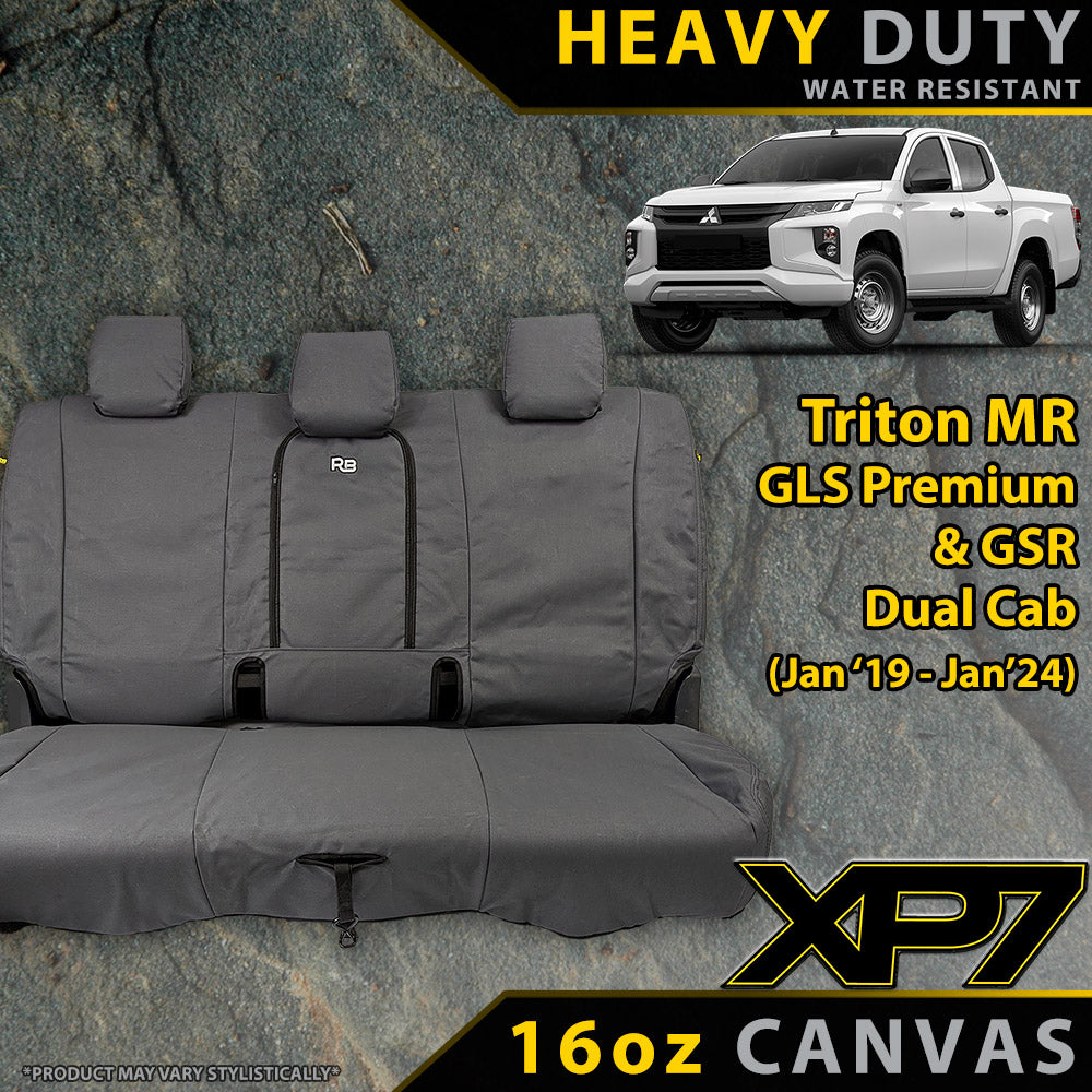 Mitsubishi Triton MR GLS Premium & GSR XP7 Heavy Duty Canvas Rear Row Seat Covers (In Stock)