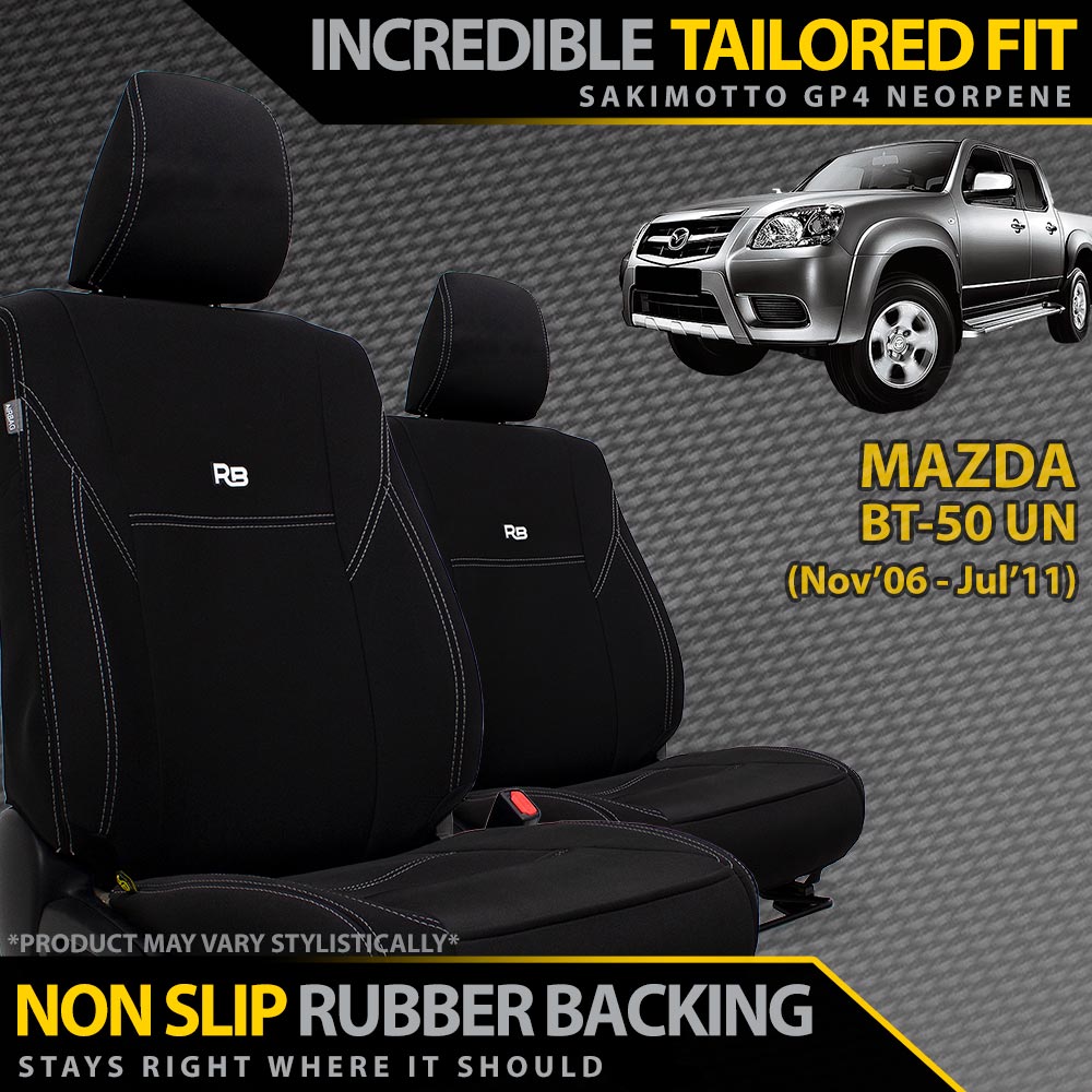 Mazda BT-50 UN Neoprene 2x Front Seat Covers (Made to Order)-Razorback 4x4