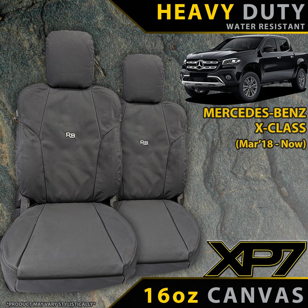 Mercedes-Benz X-Class Heavy Duty XP7 Canvas 2x Front Seat Covers (Made to Order)-Razorback 4x4
