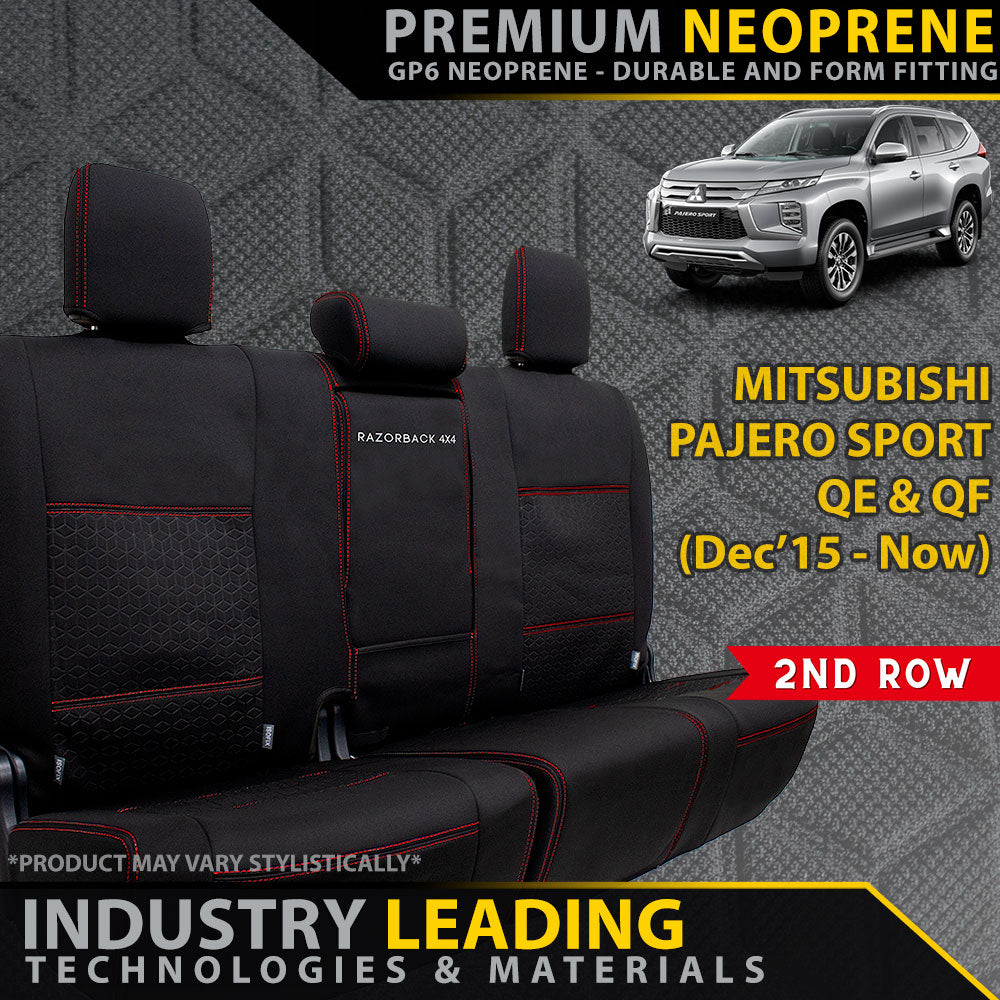 Mitsubishi Pajero Sport Premium Neoprene 2nd Row Seat Covers (Made to Order)-Razorback 4x4