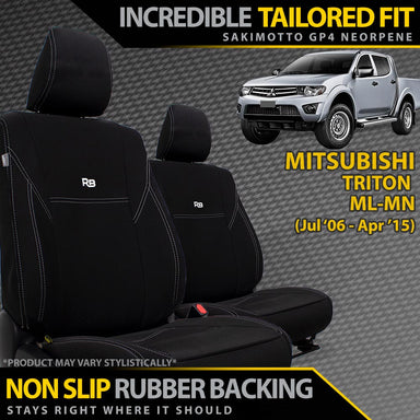 Mitsubishi Triton MN/ML Neoprene 2x Front Seat Covers (Made to Order)-Razorback 4x4