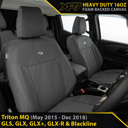 Mitsubishi Triton MQ XP7 Heavy Duty Canvas 2x Front Seat Covers (In Stock)-Razorback 4x4