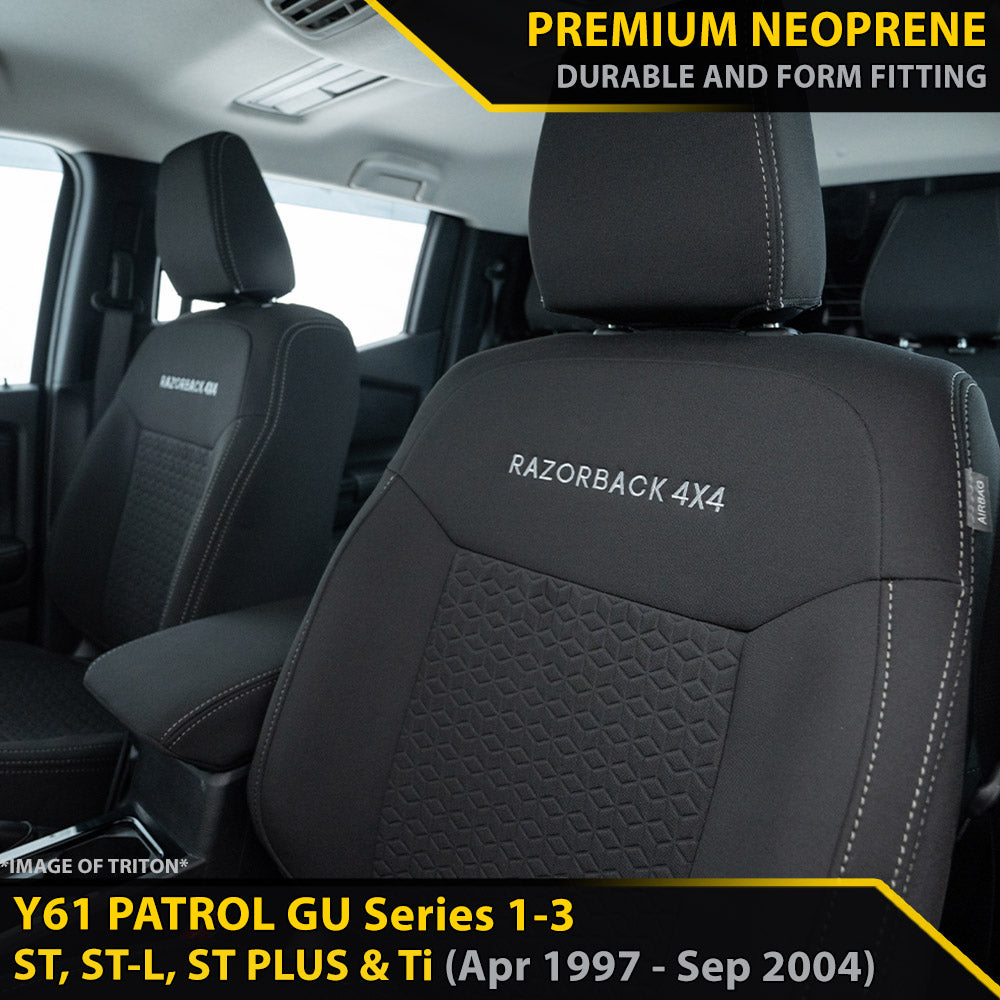 Nissan Patrol GU Wagon Series 1-3 ST, ST-L, ST Plus & Ti GP6 Premium Neoprene 2nd Row Seat Covers (Made to Order)