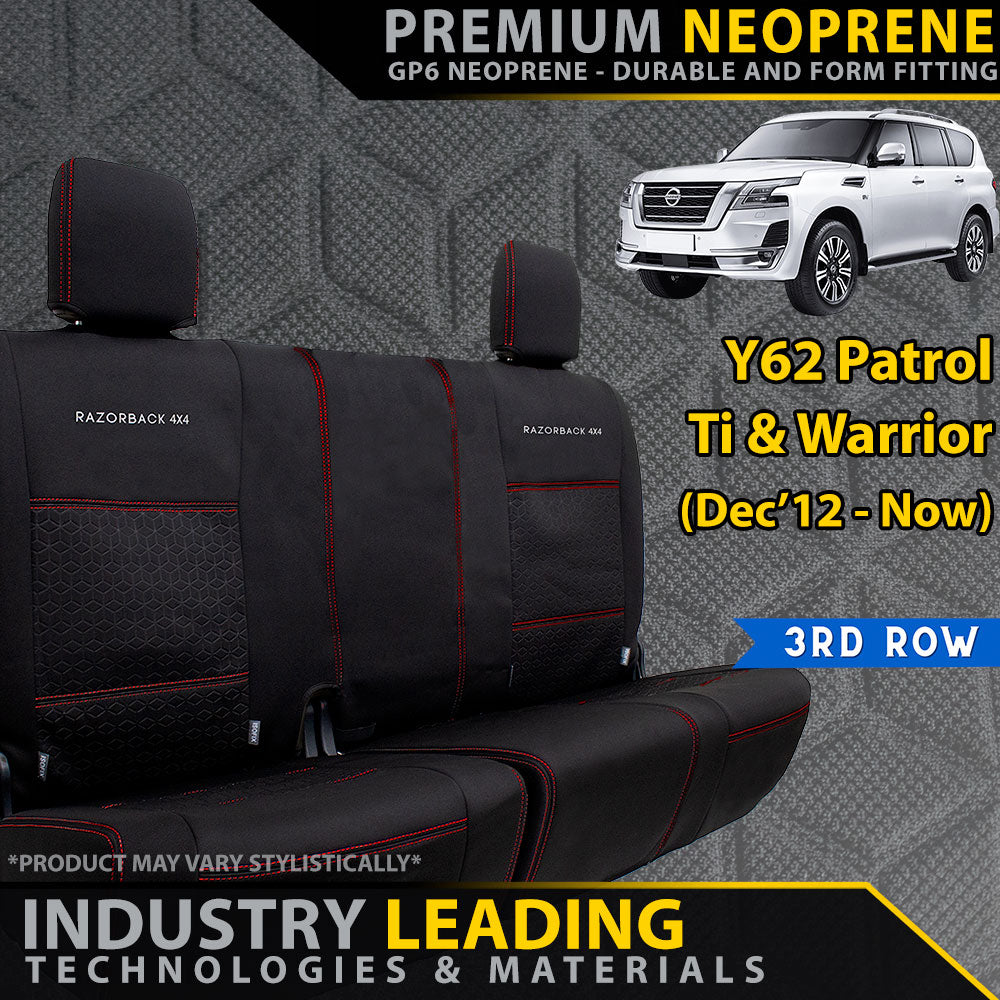Nissan Patrol Y62 Ti & Warrior GP6 Premium Neoprene 3rd Row Seat Covers (Made to Order)