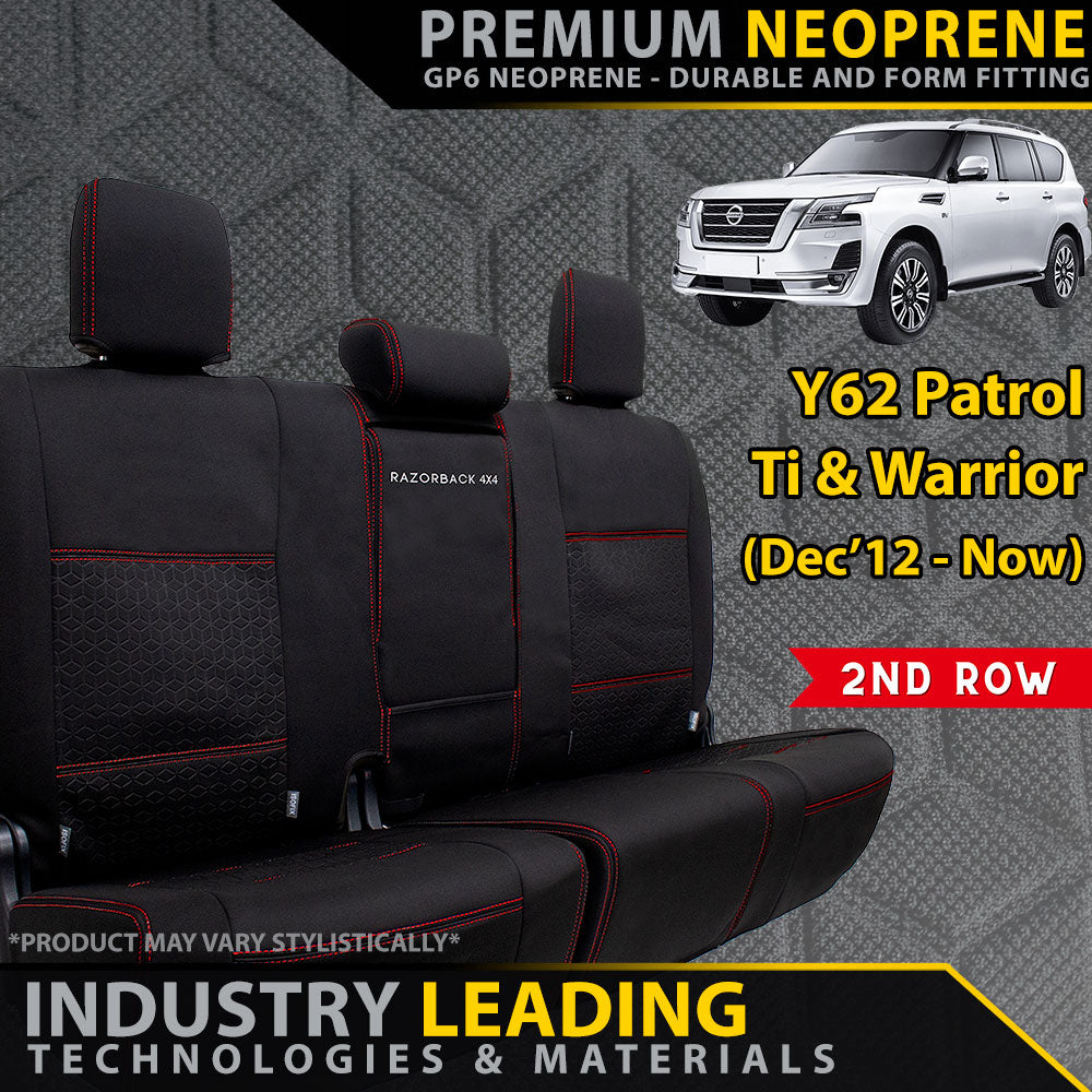 Nissan Patrol Y62 Ti & Warrior GP6 Premium Neoprene 2nd Row Seat Covers (Made to Order)