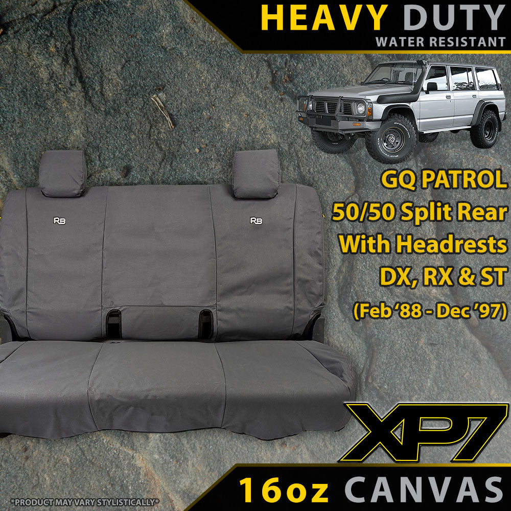 Nissan Patrol GQ XP7 Heavy Duty Canvas 50/50 Split Rear Seat Covers (Made to Order)-Razorback 4x4