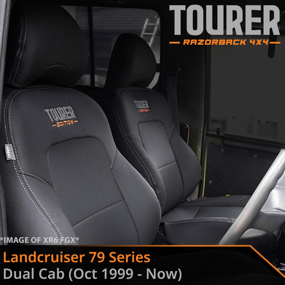 Toyota LC 79 Series Dual Cab Tourer 2x Front Row Seat Covers (Made to Order)