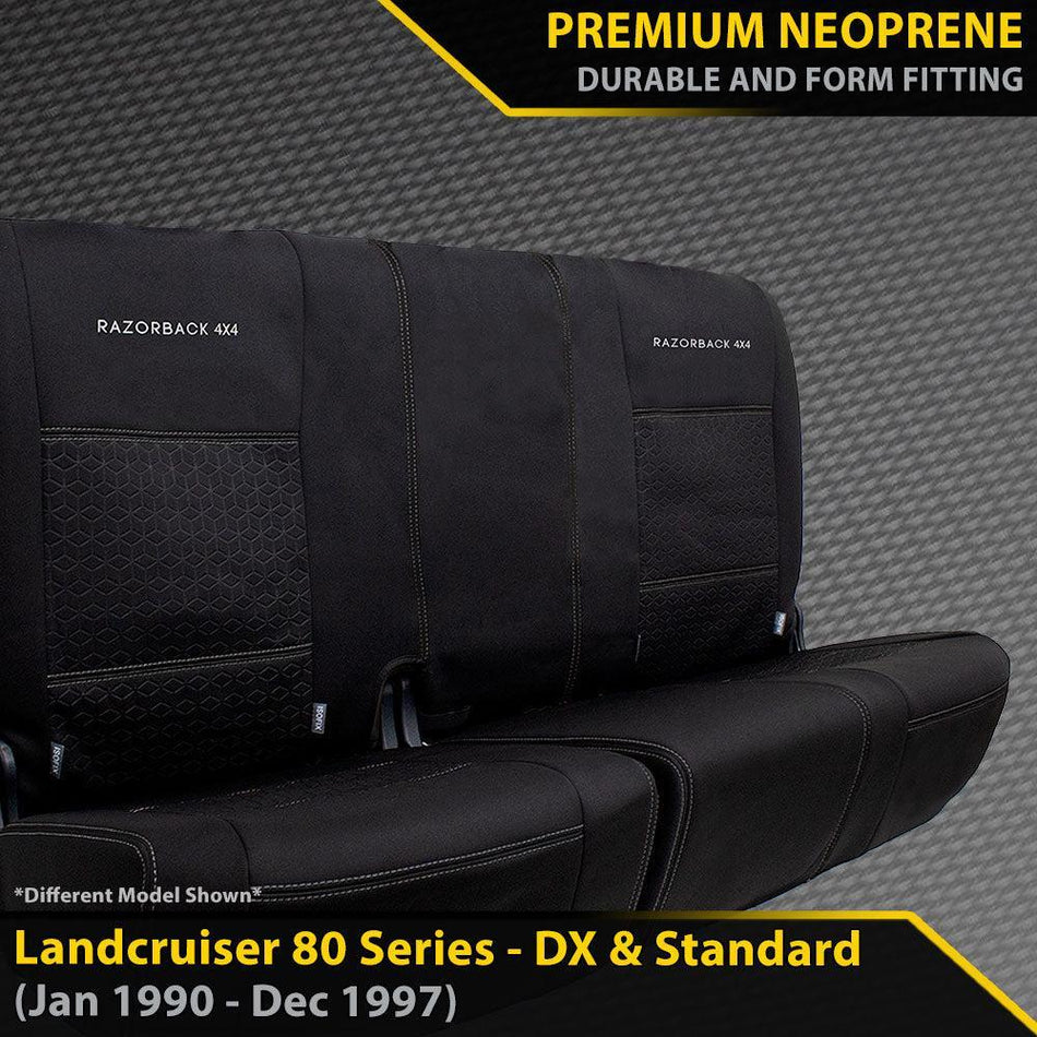 Toyota Landcruiser 80 Series - DX & Standard -  GP6 Premium Neoprene 2nd Row Seat Covers - 100% Bench (Available)