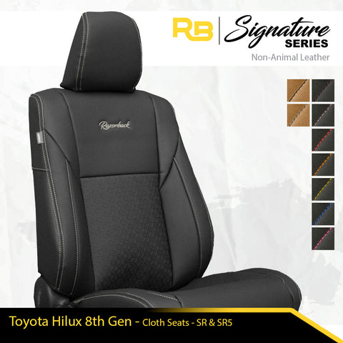 SIGNATURE SERIES Front Row Seat Covers - Toyota HiLux 8th Gen (Cloth Seats) SR & SR5