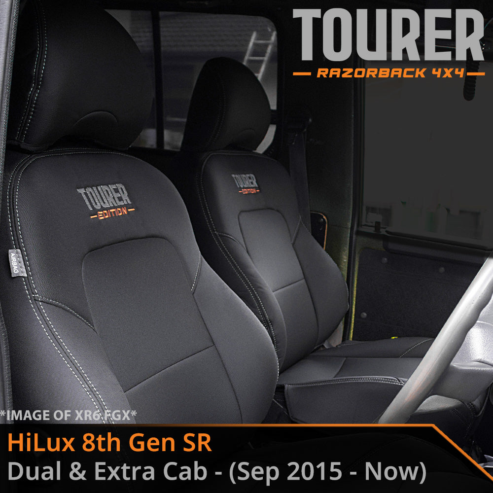 Toyota HiLux 8th Gen SR Tourer 2x Front Row Seat Covers (Made to Order)