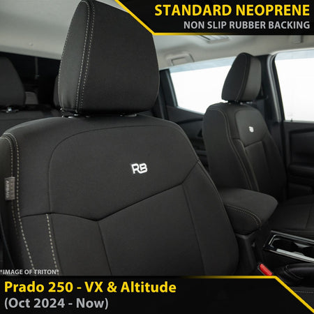 Toyota Prado 250 VX & Altitude GP4 Neoprene 2x Front Seat Covers (Made to Order)-Razorback 4x4