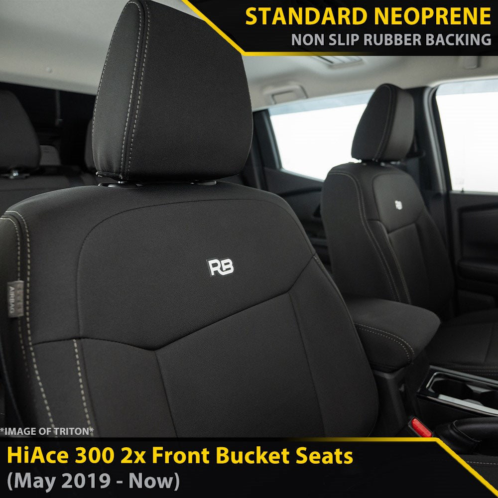 Toyota HiAce 300 GP4 Neoprene 2x Front Seat Covers (Made to Order)-Razorback 4x4