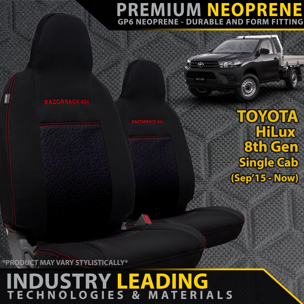 Toyota Hilux 8th Gen Single Cab GP6 Premium Neoprene 2x Front