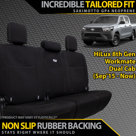 Toyota Hilux 8th Gen Workmate Neoprene Rear Row Seat Covers (Made to Order)-Razorback 4x4