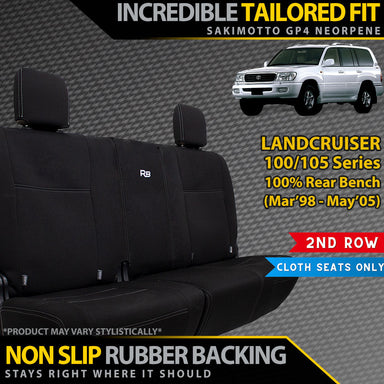 Toyota Landcruiser 100/105 series Standard Neoprene 100% Rear Bench Covers (Available)-Razorback 4x4