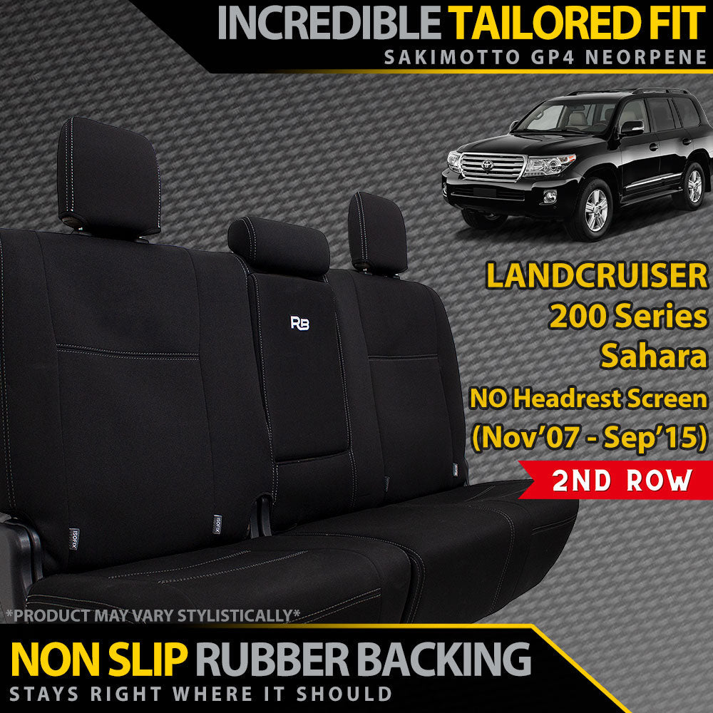 Toyota Landcruiser 200 Series Sahara (Pre Facelift) Neoprene 2nd Row Seat Covers (Made to Order)