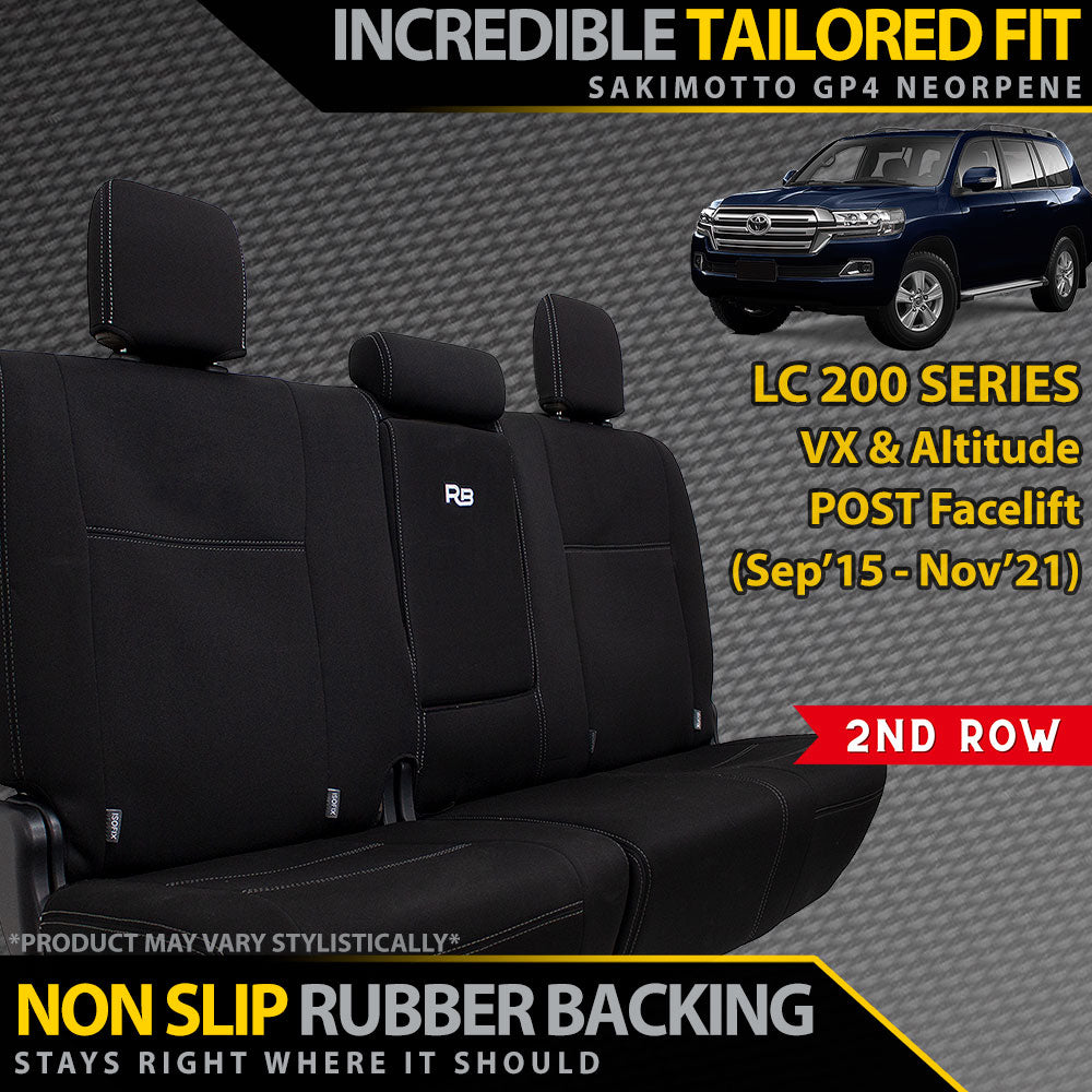 Toyota Landcruiser 200 Series VX/Altitude (09/2015+) Neoprene 2nd Row Seat Covers (Made to Order)