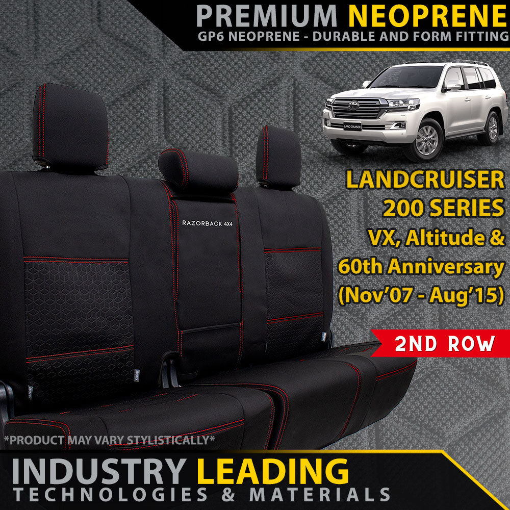 Toyota Landcruiser 200 Series VX/Altitude Premium Neoprene 2nd Row Seat Covers