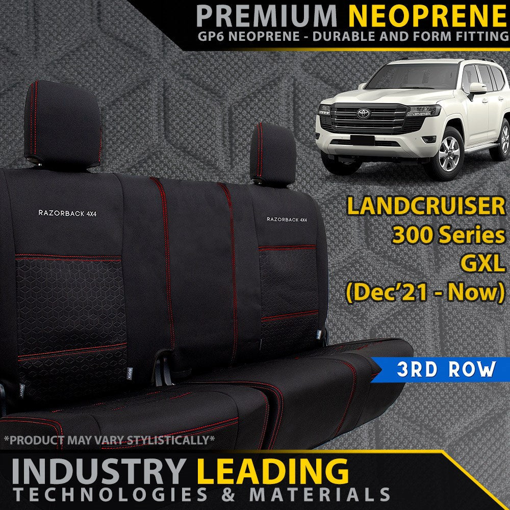 Toyota Landcruiser 300 Series GXL Premium Neoprene 3rd Row Seat Covers (Made to Order)