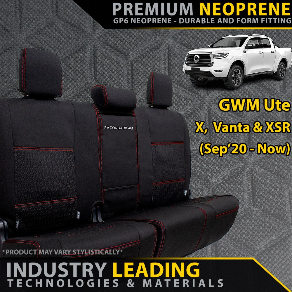 GWM Ute X, Vanta & XSR GP6 Premium Neoprene 2nd Row Seat Covers (Made to Order)