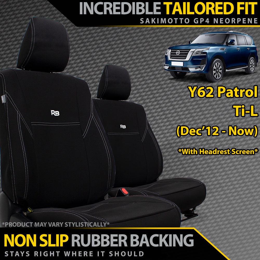 Nissan Patrol Y62 Ti-L GP4 Neoprene 2x Front Row Seat Covers (Made to Order)