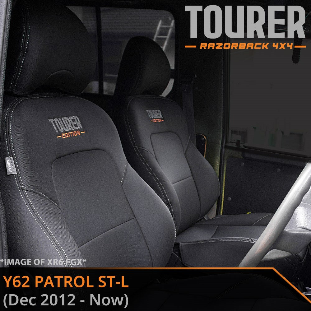 Nissan Patrol Y62 ST-L GP9 Tourer 2x Front Row Seat Covers (Made to Order)