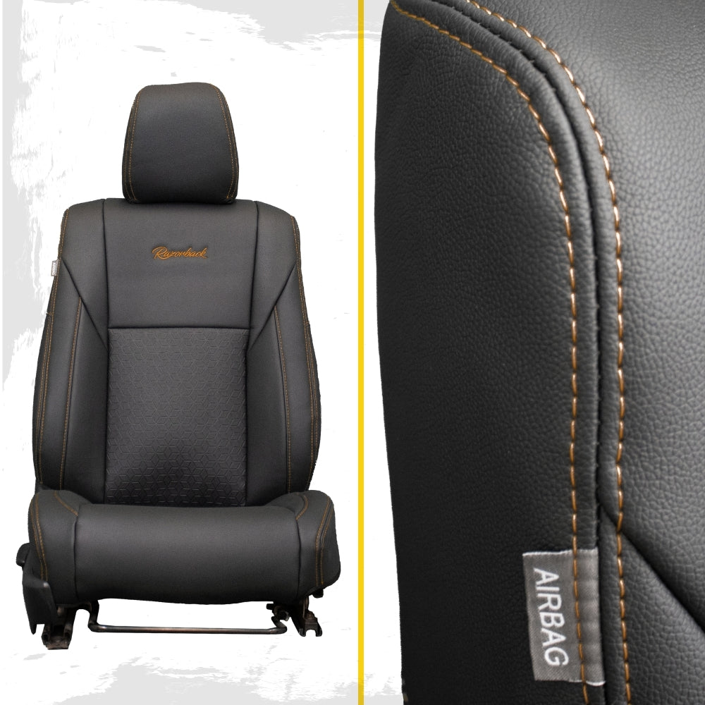 SIGNATURE SERIES Front Row Seat Covers - Toyota HiLux 8th Gen (Cloth Seats) SR & SR5 (Made To Order)