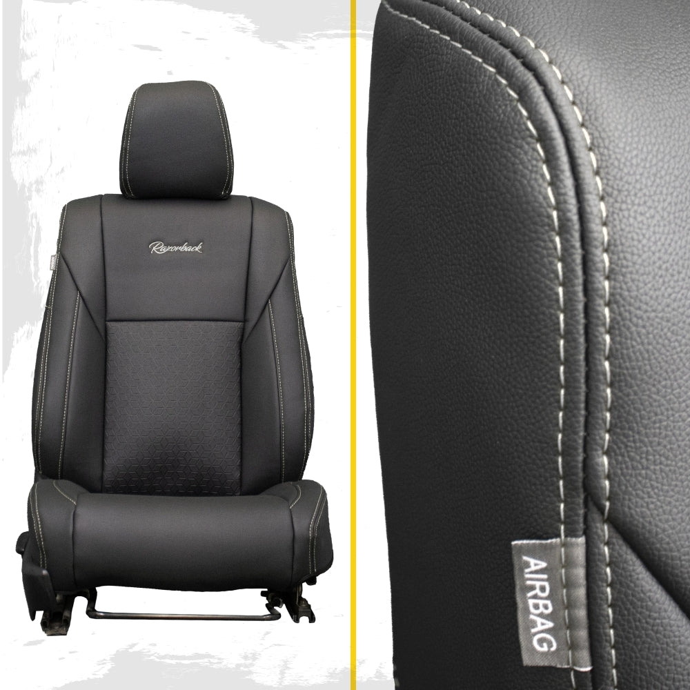 SIGNATURE SERIES Front Row Seat Covers - Toyota HiLux 8th Gen (Cloth Seats) SR & SR5 (Made To Order)