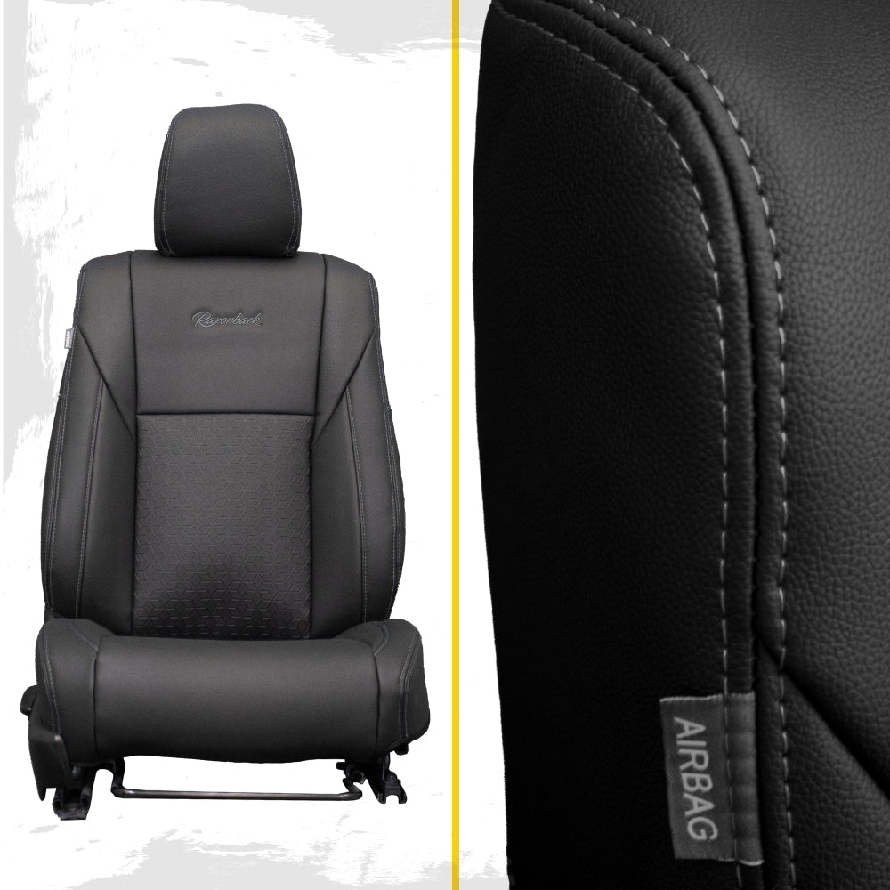 SIGNATURE SERIES Front Row Seat Covers - Toyota HiLux 8th Gen (Cloth Seats) SR & SR5 (Made To Order)