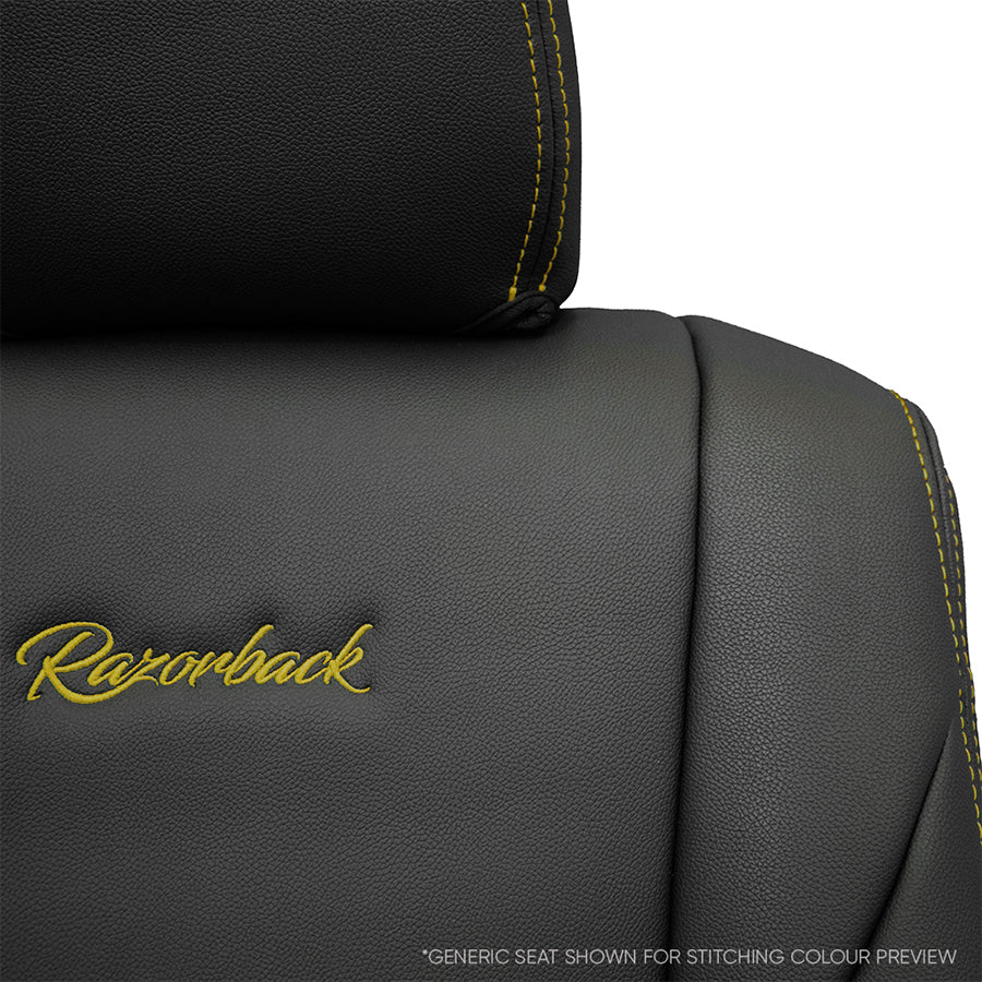 SIGNATURE SERIES Front Row Seat Covers - Toyota Hilux 8th Gen (Leather Seats) SR5, Rugged X & Rogue (Made To Order)