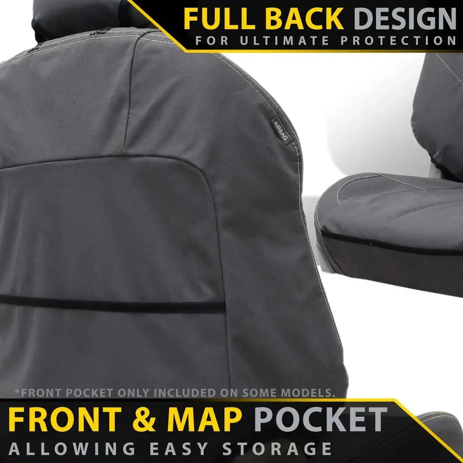 Toyota Hilux 7th Gen - Standard Seat - No Seat Airbags - XP6 Tough Canvas Front Seat Covers (In Stock)