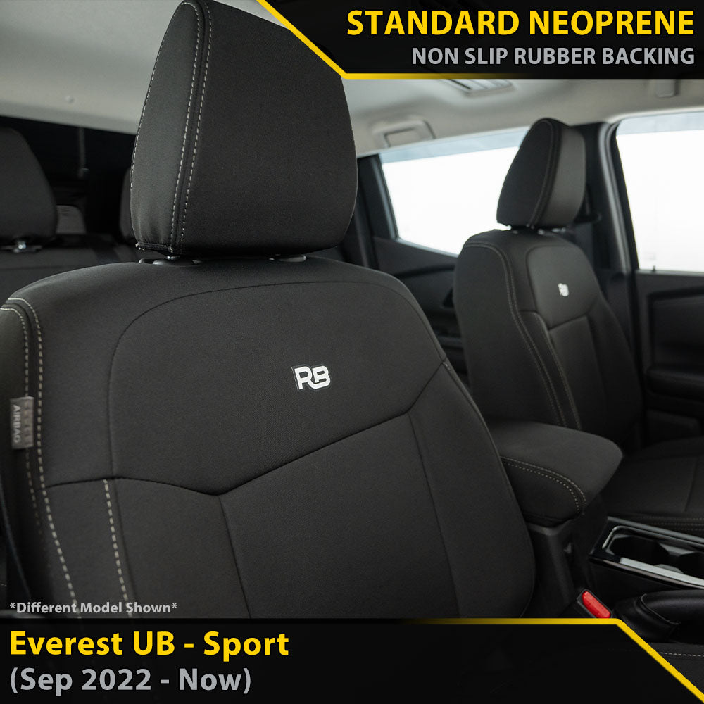 Ford Next-Gen Everest UB Sport GP4 Neoprene 2x Front Row Seat Covers (In Stock)