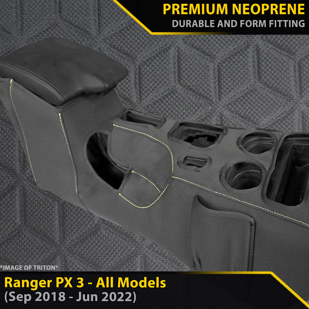 Ford Ranger PX III AUTO Premium Neoprene Console Organiser (Made to order)
